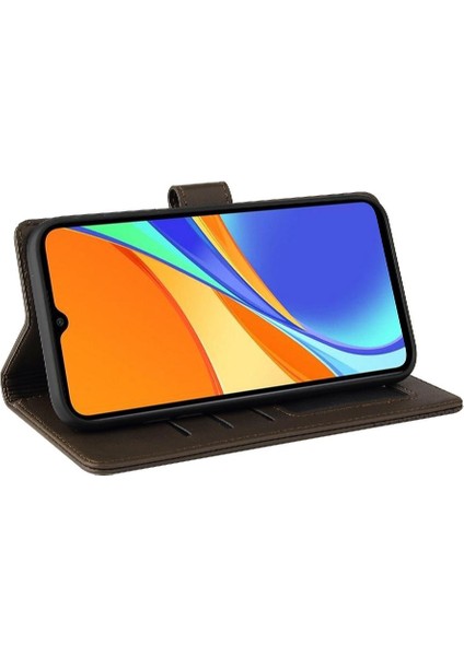 Xiaomi Redmi 9c Kickstand Premium Deri 4 Için Flip Case Köşe Üç (Yurt Dışından)