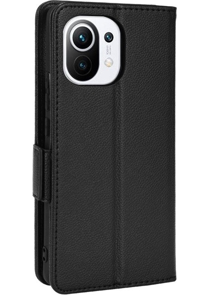 Xiaomi Mi 11 Için Kılıf Yan Toka Manyetik Pu Deri Cüzdan Kart Yuvaları (Yurt Dışından)