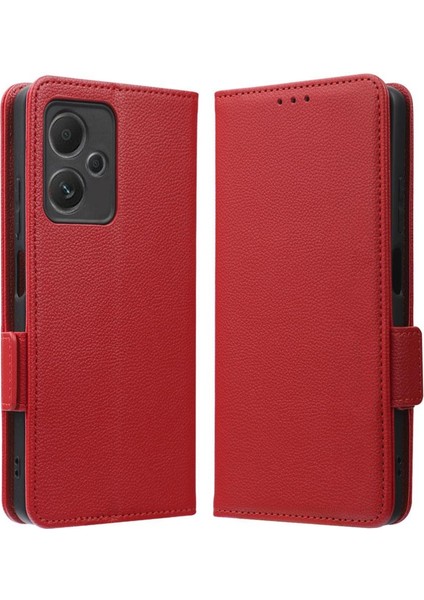 Xiaomi Redmi Için Not 12 5g Manyetik Kart Yuvaları Tutucu Pu Deri Kılıf (Yurt Dışından)