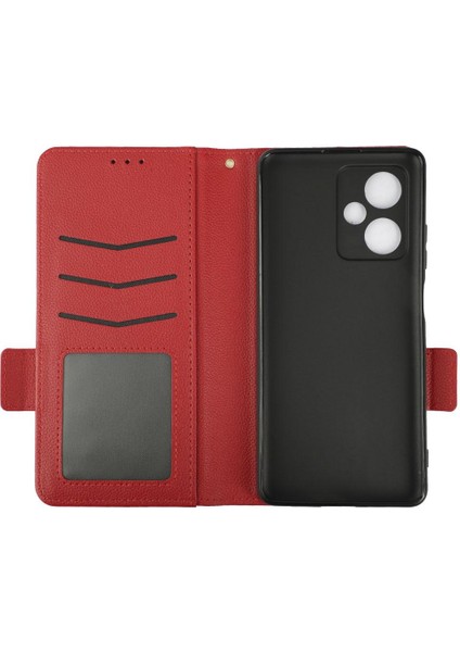 Xiaomi Redmi Için Not 12 5g Manyetik Kart Yuvaları Tutucu Pu Deri Kılıf (Yurt Dışından)