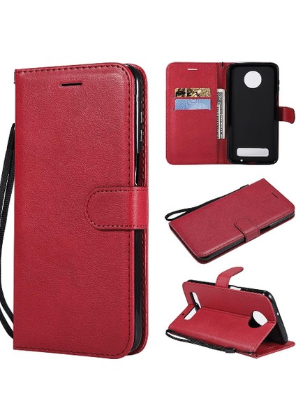 Motorola Moto Z3 Oyun Klasik Düz Renk ile Yüksek Kalite Için Flip Case (Yurt Dışından)