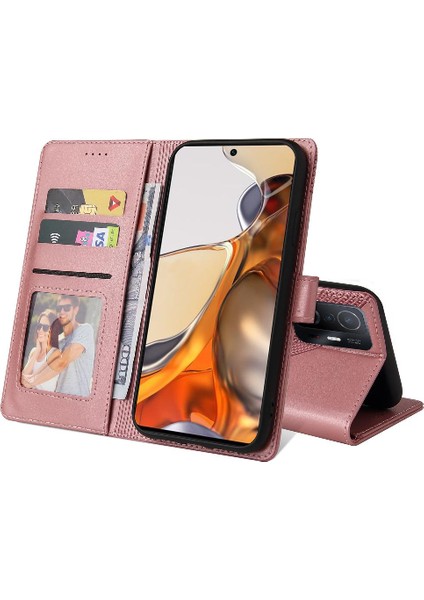 Xiaomi 11T/11T Pro 4 Köşe Koruma Üç Kart Yuvaları Için Flip Case (Yurt Dışından)