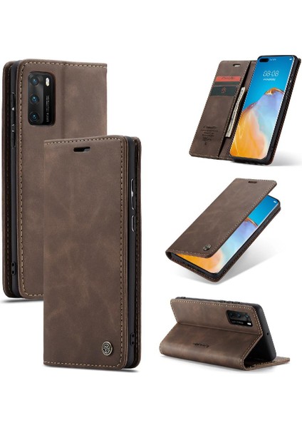 Huawei P40 Manyetik Kapatma Için Flip Case Darbeye Çevir Folio Kitap Pu (Yurt Dışından)