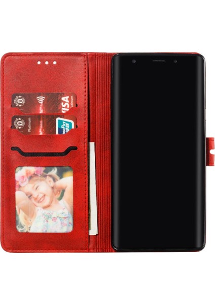 Samsung Galaxy Note9 Kabartmalı Kart Tutucu Manyetik Kapatma Için Cüzdan Kılıf (Yurt Dışından)