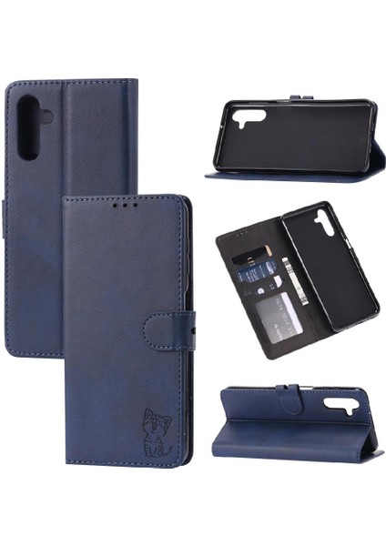Cüzdan Kılıf Samsung Galaxy A34 Için Kickstand Kart Tutucu Kabartmalı Tüm (Yurt Dışından)