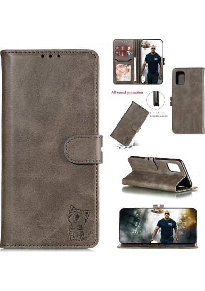 Samsung Galaxy NOTE20 Ultra Tüm Yuvarlak Koruma Kabartmalı Cüzdan Kılıf (Yurt Dışından)
