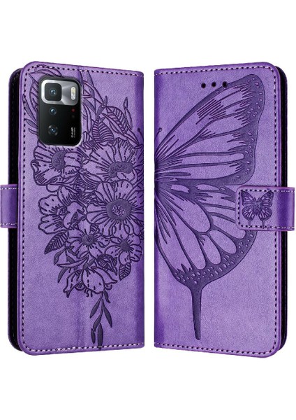 Xiaomi Poco X3 Gt Premium Deri Manyetik Kapak Çevirin Kabartma (Yurt Dışından)