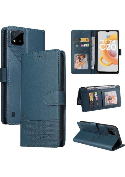 Realme C20 Premium Deri Darbeye Üç Kart Yuvaları 4 Için Flip Case (Yurt Dışından)