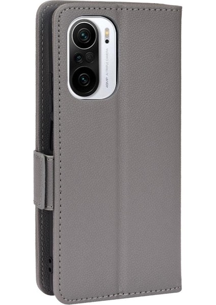Xiaomi Poco F3 Yan Toka Manyetik Kart Yuvaları Tutucu Pu Deri Kılıf (Yurt Dışından)