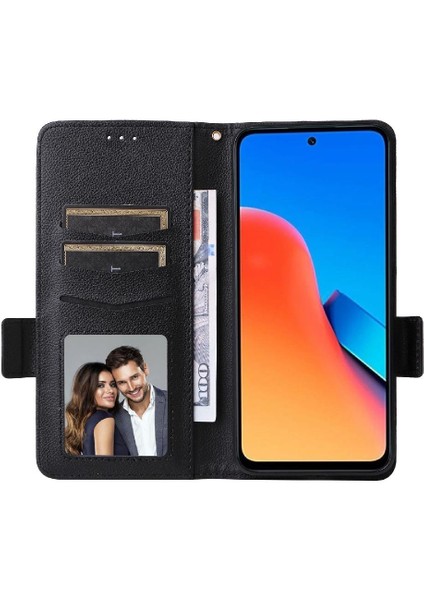 Xiaomi Redmi Için 12 4g Yan Toka Pu Deri Manyetik Kart Yuvaları (Yurt Dışından)