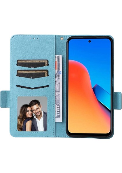 Xiaomi Redmi Için 12 4g Yan Toka Pu Deri Manyetik Kart Yuvaları (Yurt Dışından)