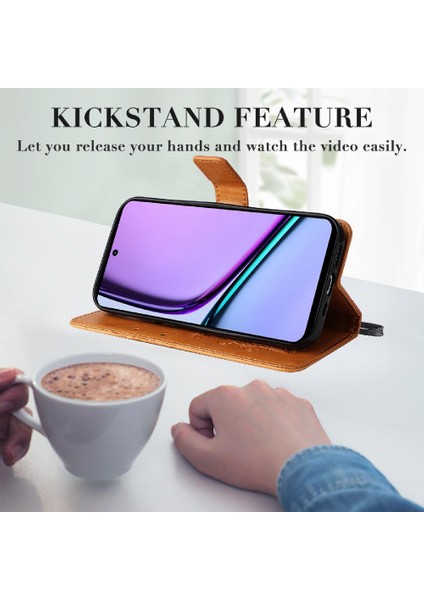 Realme C67 4g Flip Kickstand Manyetik Kapak Için Kart Yuvası Standı ile Kılıf (Yurt Dışından) fırsatları