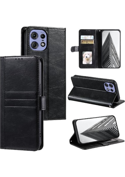 Motorola Moto Kenar 50 Pro 6 Kart Yuvaları Kickstand Pu Deri Için Flip Case (Yurt Dışından)