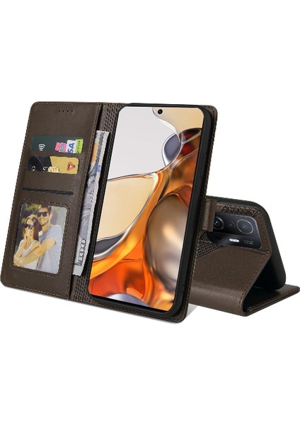Xiaomi 11T/11T Pro 4 Köşe Koruma Üç Kart Yuvaları Için Flip Case (Yurt Dışından)