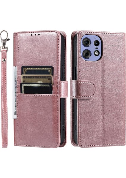 Motorola Moto Kenar 50 Pro 6 Kart Yuvaları Kickstand Pu Deri Için Flip Case (Yurt Dışından)