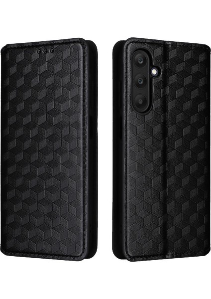 Samsung Galaxy M55 Pu Deri Kart Yuvaları Tutucu 3D Desen (Yurt Dışından)