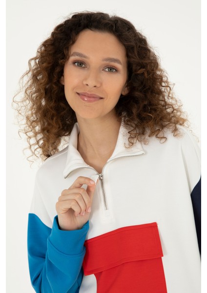 Kadın Beyaz Sweatshirt 50284300-VR013 fiyatları