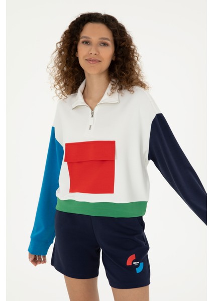 Kadın Beyaz Sweatshirt 50284300-VR013 modelleri