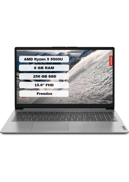 Ideapad 1 15ALC7 82R40070TX Amd Ryzen 5 5500U 8gb 256GB SSD Freedos 15.6" Fhd Taşınabilir Bilgisayar