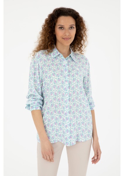 Kadın Mint Gömlek Desenli 50280963-VR090 modelleri