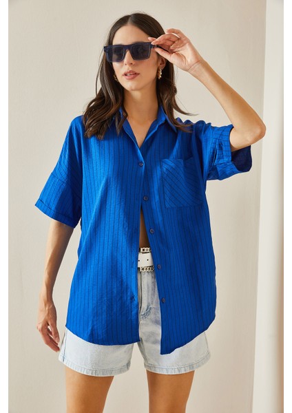 Saks Tek Cepli Çizgili Gömlek 5YXK2-48637-15