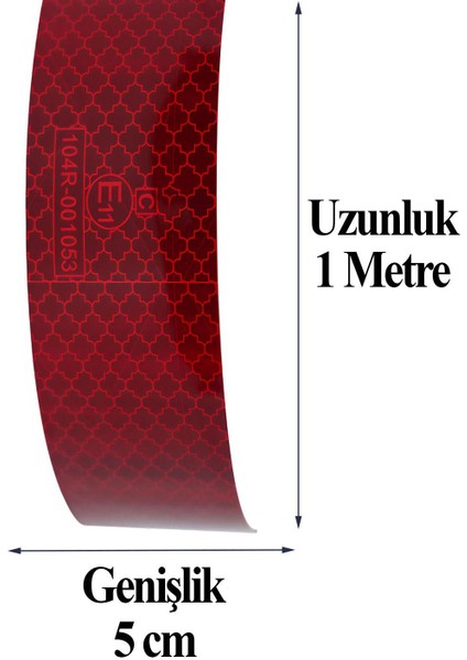 Tüvtürk Onaylı Belgeli Bant 1 Metre 5 cm Kırmızı Reflektörlü Reflektif Fosforlu Şerit Bant Ikaz Bandı modelleri