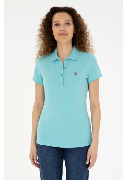 U.S. Polo Assn. 50280057-VR090 Kadın Mint Basic T-Shirt