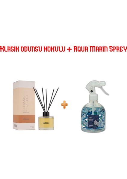 Classic Place Odunsu 120 ml + Aqua Marine 500 ml Plastik Sprey Ortam Kokusu
