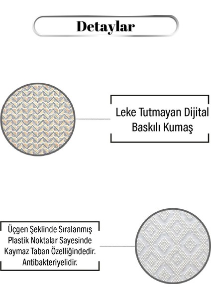 Bohem Temalı Zigzag Desen Dijital Baskılı Kaymaz Zenit Halı