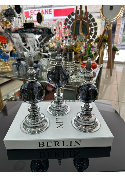 Üçlü Kristal Biblo Aksesuar Siyah