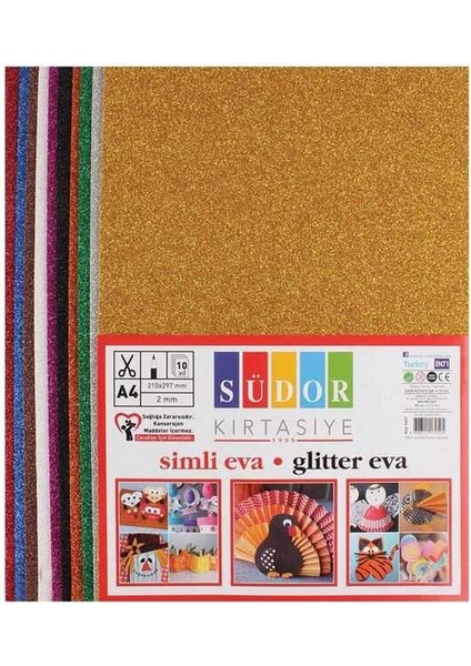 Simli Eva A4 Karışık 10 Renk