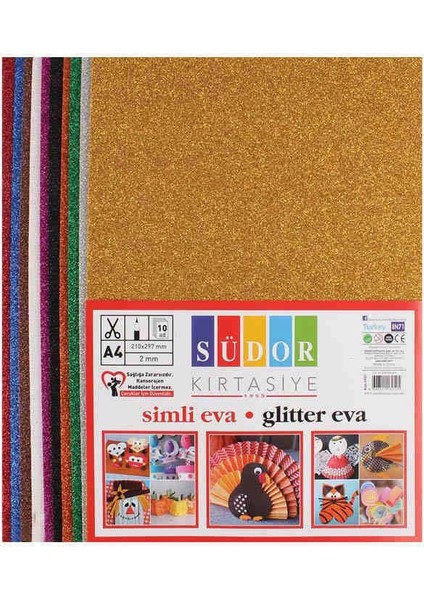 Simli Eva A4 Karışık 10 Renk
