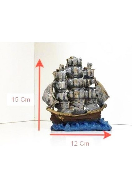 Akvaryum Dekor Gemi Yelkenli Orta