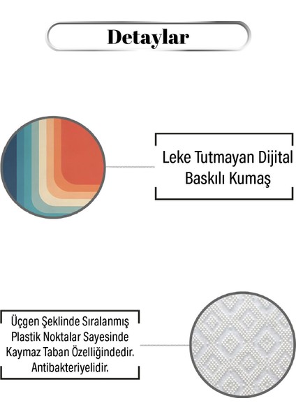 Marka Dekor Gökkuşağı Desen Dijital Baskılı Kaymaz Zenit Halı