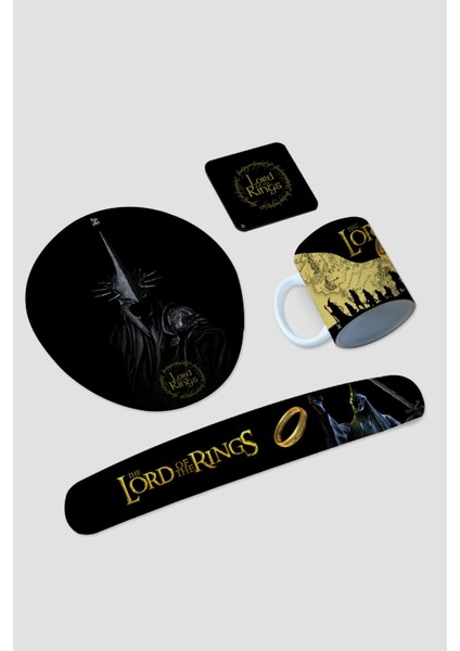 Lord Of The Rings Bilek Destekli Mousepad Kupa Bardak ve Klavyepad Seti