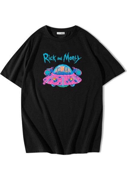 Unisex Oversize Rick And Morty Space Ship T-Shirt