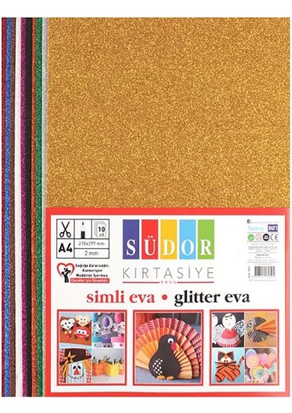 Eva A4 2 mm 10 Renk Simli SK01