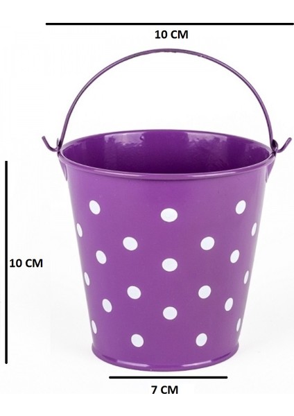 2 Pcs Vıp Decoratıve Blue Purple Pail 2 Adet Saplı Metal Kova Puantiyeli Kova Mor Kova Mavi Kova fiyatları