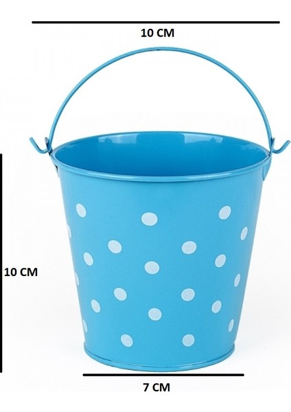 9 Pcs Vıp Decoratıve Pail 9 Adet Saplı Metal Kova Puantiyeli Kova Mavi Kova Yeşil Kova Mor Kova fiyatları