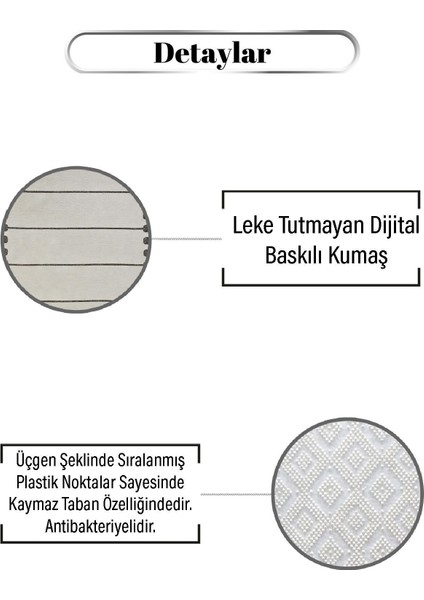 Modern Çizgili Desen Dijital Baskılı Kaymaz Zenit Halı