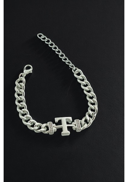 Premium T Harf Bileklik Zirkon Taş
