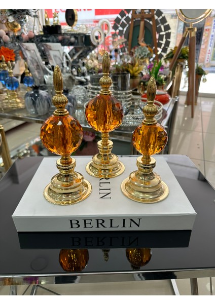 Üçlü Kristal Biblo Aksesuar Turuncu