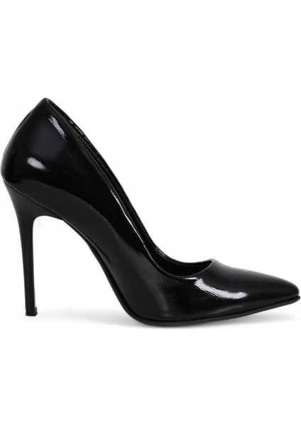 Hakiki Deri Yüksek Stiletto Topuklu Ayakkabı Siyah Rugan - 10,5 Cm İnce Topuk Sivri Burun - El İşçiliği Premium Yumuşak Deri GRS026-SH fiyatları