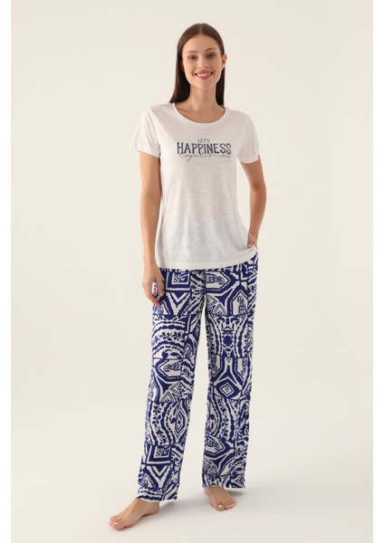 2939 Happınes Kadın Kısa Kol Pijama Takımı