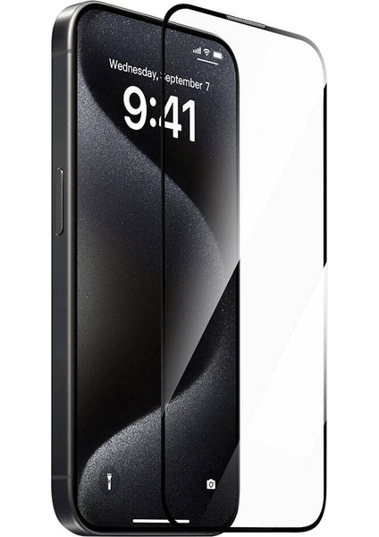 iPhone 15 Pro Max Uyumlu Temperli Ekran Koruyucu GT-009 Polimer Oleofobik Kaplama Hd Görünüm