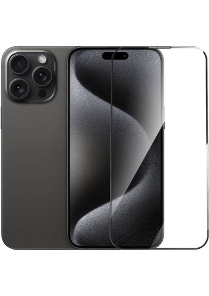 iPhone 15 Pro Max Uyumlu Temperli Ekran Koruyucu GT-009 Polimer Oleofobik Kaplama Hd Görünüm