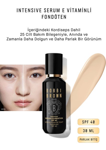 Intensive Serum E Vitaminli Fondöten Spf 40 Parlak Bitiş 30 Ml - Ivory 716170229294