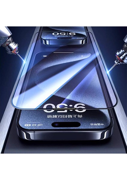 iPhone 15 Pro Max Uyumlu Temperli Ekran Koruyucu GT-009 Polimer Oleofobik Kaplama Hd Görünüm
