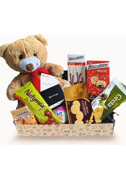 Sevimli Ayıcığın Lezzet Kutusu, Cute Teddy Bear Snack Gift Box