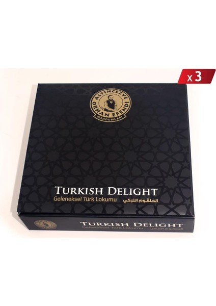 Orhan Efendi Gül Yapraklı Antep Fıstıklı Lokum 200 gr - 3lü Paket